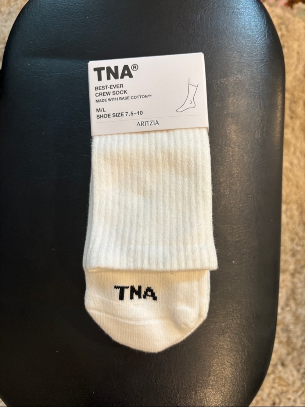 Aritzia TNA Best-ever Crew Sock M/L 3 pack - White